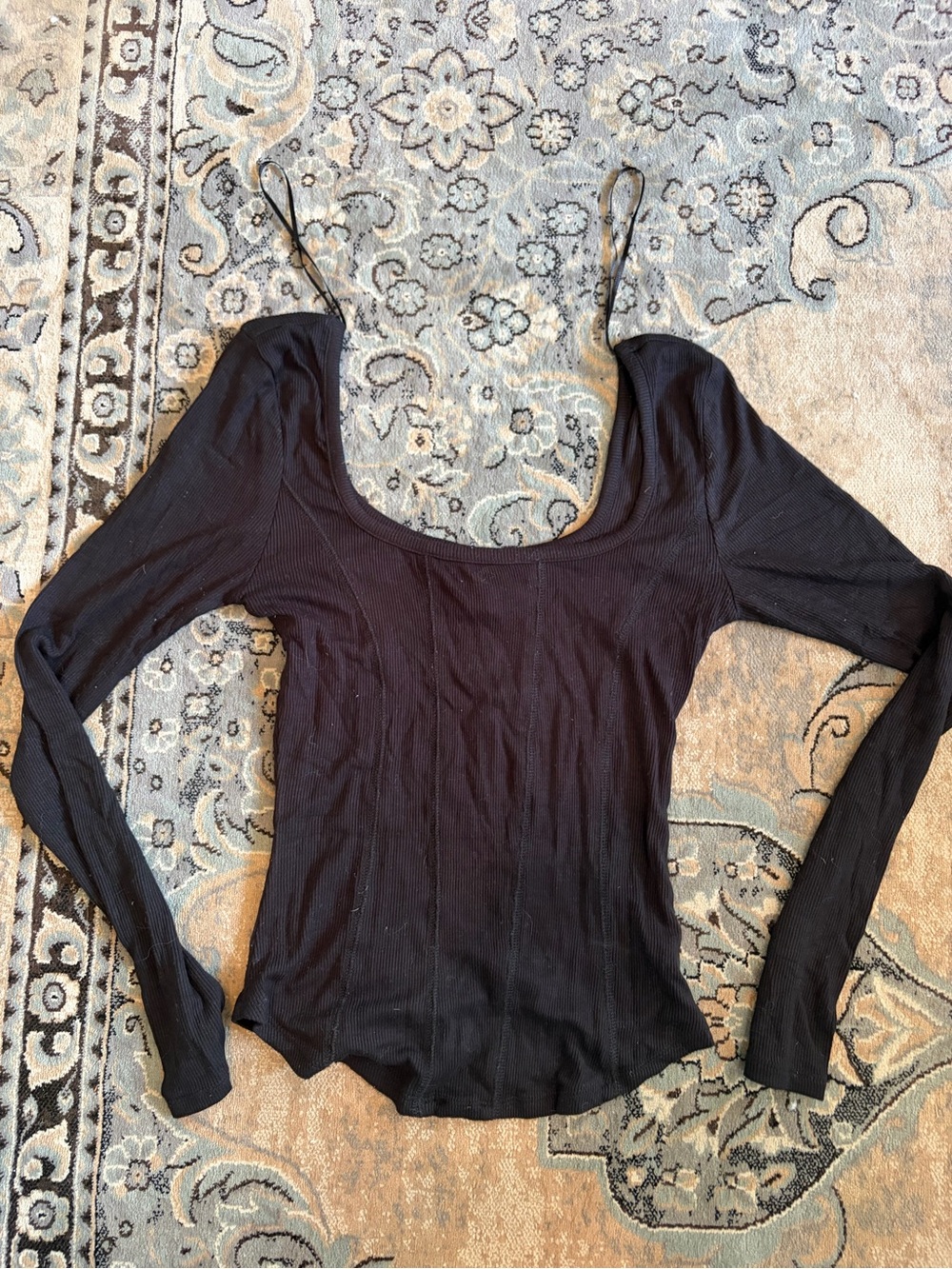 Urban Planet Black Scoop Neck Long Sleeve Top